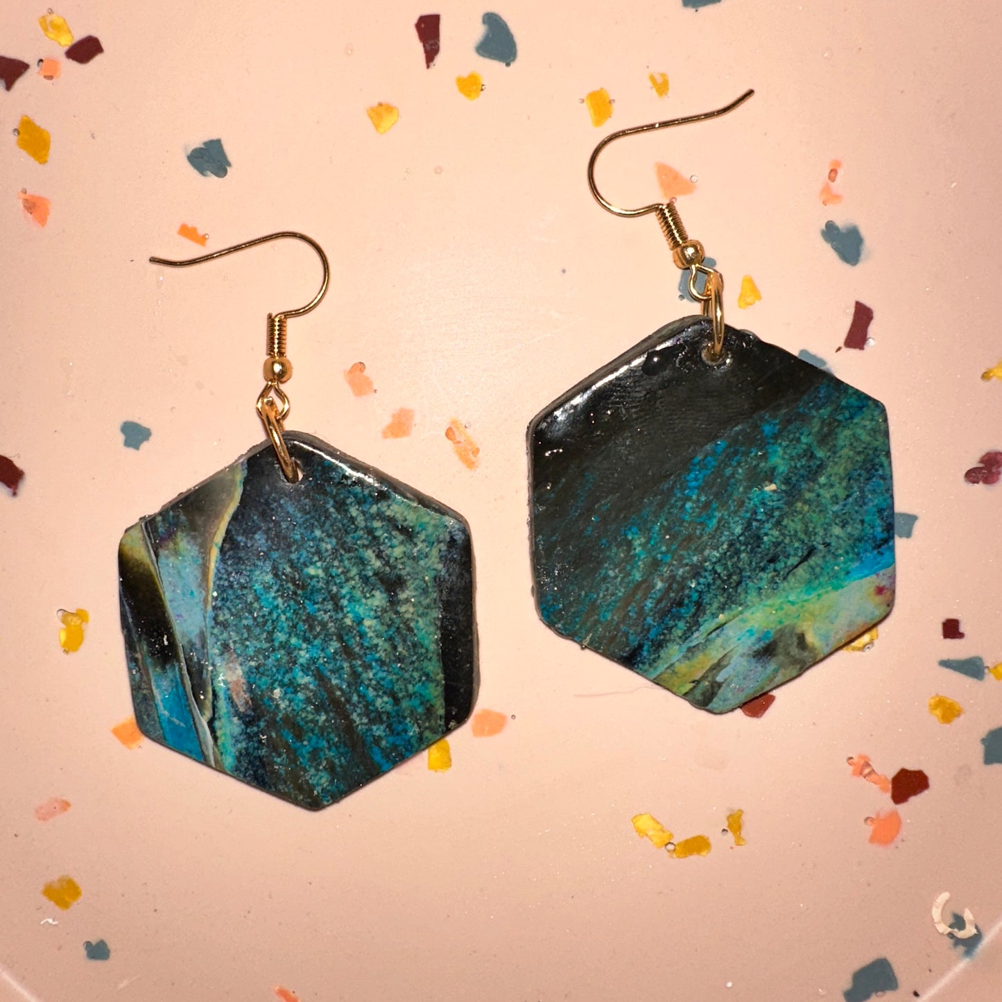 Hexagon earrings